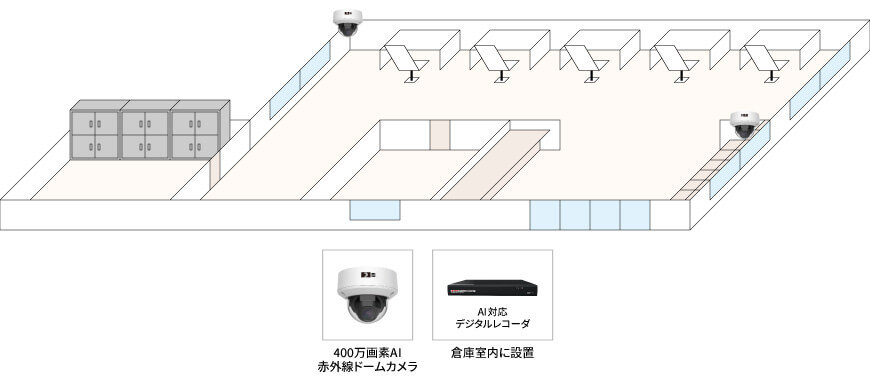 【無人ネイルサロン】決済確認監視カメラシステムの防犯設備設置図面